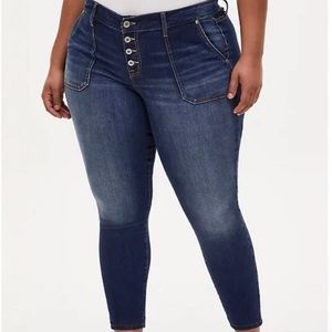 torrid mid rise skinny jeans vintage stretch medium wash